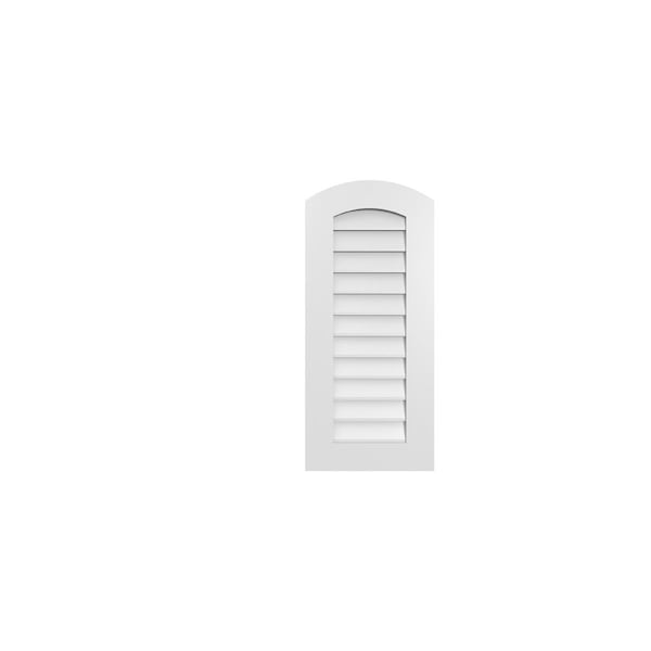 Ekena Millwork Arch Top Surface Mount PVC Gable Vent: Functional, w/ 3-1/2"W x 1"P Standard Frame, 16"W x 36"H GVPAR16X3601SF - main
